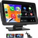 7 inch Portable Car Stereo with Wireless Apple CarPlay & Android Auto, 1080P Touch Screen Portable Car Radio Audio with Airplay Mirror Link AUX-i