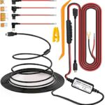 SHISHUO Dash Cam Hardwire Kit - Mini USB and Micro USB Port 4m Cable with 4 Fuse Types LP Mini, Mini, ATO, Micro2, 12V to 24V Input, 5V Output fo