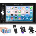 Hodozzy Double Din Car Stereo 6.2" Car Radio Digital Touch Screen Bluetooth Multimedia Mp5 Player with Rear View Camera, Mirror Link, FM/SD/USB/A