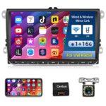 9 inch Android Car Radio for VW Passat Jetta Seat Golf Skoda Polo Tiguan Seat Skoda, [1+16G] Touch Screen Volkswagen Stereo with Mirror Link Blue