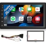 Podofo Wireless Carplay Car Radio Double Din Android 2G+32G Hi-Fi, 7" Touchscreen GPS Navi Android Auto Wifi Bluetooth FM RDS Radio Dual USB 2 Di