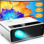 Mini Projector, CiBest Full HD 1080P Projector Outdoor, 2023 Upgraded 9500L Full HD Portable Projector, Small Home Movie Projector 200" Supported