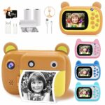 TOYOGO Instant Camera for Kids, 2.4 Inch LCD Screen Kids Print Camera, Digital Camera for Children with 6x Zoom, 24 M Pixels Dual Lens & 1080P Vi