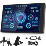 Goshyda Computer Temp Monitor, 3.5in IPS USB Mini Screen PC Sensor Panel Display Temperature Monitor for AIDA64 PC CPU RAM Data Monitor, Only Sup