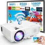 WiFi Projector, Full HD 1080P Enhanced Mini Wireless Projector 8500 Lumen, Portable Video Projector Compatible with TV Stick Smartphone Tablet HD