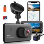 4K Dash Cam Front and Rear(1080P FHD) with GPS & WiFi, Dual Dashcam for Car with Super Night Vision, Parking Mode, 64G SD Card, 170° Wide Angle,
