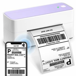 Bluetooth Shipping Label Printer 4X6 - Wireless Thermal Label Printer for Shipping Packages - Desktop Bluetooth Label Printer for Small Business,