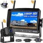 RV Wireless Reversing Camera, DOUXURY 170° Wide View Angle HD 1080P Reversing Camera + HD LCD 7" Monitor, Digital Reversing Camera System for Tru