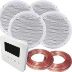 Loops 100W Speaker System - WiFi & Bluetooth In-Wall Mounted Amplifier - 4x 80W Moisture Resistant Stereo Bathroom Ceiling Speaker Kit - App Cont