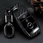 M.JVisun Soft Silicone Rubber Carbon Fiber Texture Cover Car Remote Key Fob Case for Mercedes-Benz 2019-2021 A-Class C-Class G-Class 2017-2021 E-