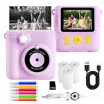 AORILE Kids Camera,Instant Print Camera for Kids,1080P HD Digital Camera with 32G SD Card,3 Rolls Photo Paper & 6 Color Pens, for 3-14 Year Old G