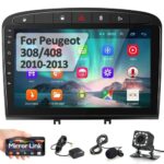 Podofo Android Car Radio GPS for Peugeot 308/408 2007-2013, 9" Touchscreen Wifi Bluetooth FM RDS Radio Mirror Link USB Car Navigation Video Stere