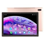 Lazmin112 10 Inch Tablet, Gold 4G Call 6GB 128GB RAM Front 800w 100 to 240V Rear 2000w 2560x1600 Portable Tablet for Android 11 (UK Plug)