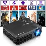 Full HD LED Movie Projector with WiFi Bluetooth Smart Android OS 1080P Home Theater Projector 200 Inch Wireless Screen Mirroring for Video Gaming