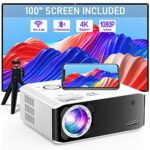 XuanPad Projector, 2023 Upgraded Native 1080P 5G WiFi Bluetooth Projector 4K Supported, 6D/4P Keystone Correction, Zoom, 15000L Mini Projector wi