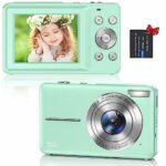 Digital Camera, 1080P HD 44MP Kids Digital Camera, 2.4" LCD Screen Rechargeable Compact Camera with 16X Digital Zoom Camera for Kids, Boys Girls,
