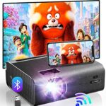Ultimea Video Projector with WiFi Bluetooth, Full HD 1080P Supported Movie Projector with 8000Lux, Built-in 5W Speaker, Portable Outdoor Home Pro