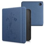 kwmobile Case Compatible with Kobo Libra 2 Case - eReader Cover - Butterfly Tendril Dark Blue