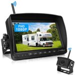 URVOLAX Wireless Reversing Camera Digital Van Reverse Camera Kit,7''Monitor and Parking Camera IP69 Waterproof Rear View Camera,1080P HD Night Vi