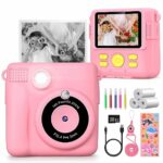 Kids Camera, 1080P Instant Camera for Kids, 16x Digital Zoom, 2.4" Screen, 32GB Card, 3 Rolls of Print Paper, Kids Digital Camera for Girls Boys