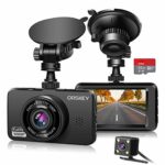 ORSKEY Dash Cam for Cars Front and Rear and SD Card Included 1080P Full HD In Car Camera Dual Lens Dashcam for Cars 170 Wide Angle Sony Sensor wi