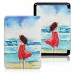 XYFCJK Kindle Paperwhite 4 Anti-Drop Case - (10Th Gen) 2018 Smart Cover For Pq94Wif Girl Looking At The Sea, Slimshell Pu Leather Waterproof Case