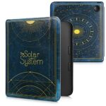 kwmobile Case Compatible with Kobo Libra 2 Case - eReader Cover - Book Cover Yellow/Black/Blue