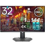 Dell G3223Q 32 Inch 4K UHD (3840x2160) Gaming Monitor, 144Hz, Fast IPS, 1ms, AMD FreeSync Premium Pro, 95% DCI-P3, HDR 600, DisplayPort, 2x HDMI,