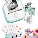 Memoking Mini Sticker Printer T02 Portable Printer, Thermal Photo Printer Machine for Study, Notes, Pictures, Photos, Journals, Compatible with P