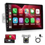 Apple Carplay Single Din Touchscreen Car Stereo, Rimoody 9 Inch Touch Screen Car Radio with Bluetooth FM AM Radio iOS/Android Mirror Link TF/USB/