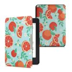 kwmobile Case Compatible with Amazon Kindle Paperwhite Case - eReader Cover - Orange Fruits Orange/Blue/White