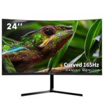 CRUA 24 inch 165hz Curved Gaming Monitor，FHD 1080P Frameless Computer Monitor，Support AMD freesync Low Motion Blur, Eye Care, VESA, DisplayPort,