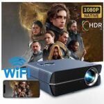 Bright LCD WiFi Native 1080P Projector with Bluetooth WLAN, Built-in Android TV Outdoor Movie Projectors Support Netflix BBC 5000+ Apps,Wireless
