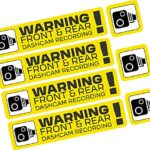 PCSL Dash Cam Recording Stickers CCTV In Car Video Camera Decal - Set of 7 (Yellow)