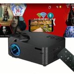 Mini Projector 4K Full HD Portable Movie Projector 1080p Supports for Kids Gift, Home Cinema, TV/Smartphone/USB/TF Card/iOS/Android/WiFi Portable
