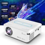 Mini Projector with 5G WiFi and Bluetooth, 4K Smart Projector 1080P Full HD 13000 Lumen Portable Video-Projector, Home Cinema Projector Support 4