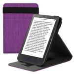 kwmobile Cover for Kobo Clara HD - Fabric e-Reader Case with Built-In Hand Strap and Stand - Violet