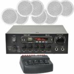 ADCB LTD New Cafe Restaurant Home Bluetooth Amplifier Ceiling Speaker System Kit - 2,4,8 Works with Google Home & Amazon Alexa