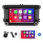 CAMECHO Android 2 Din Car Stereo with GPS Navi Carplay Android Auto Navigation for VW Golf 5 Plus 6 Passat B6 Polo for 7 Inch Touch Screen Blueto