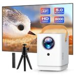 Mini Projector Surewheel Q3, Portable Projector 4K Supported, Built-in Latest Android OS 9.0, 8000 Lumens Full HD 1080P, 4D Keystone, 5G WiFi Blu