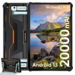 OUKITEL RT6 10.1 inch Rugged Tablet, Android 13 Tablet, 14GB+256GB Rugged Tablet (TF 1TB), 20000mAh, 16M+16M Pixel Camera, IP68 Waterproof Tablet