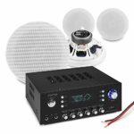 Power Dynamics 4x 5.25 Ceiling Speaker System with Bluetooth Audio FM Amplifier Home HiFi Music Set