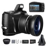 Digital Camera 4K Ultra HD 48MP Camera Vlogging Camera with Wide Angle Lens Digital Zoom 16 x, 3.0 Inch Screen Compact Camera All-in-One Digital