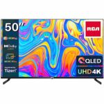 RCA RTQ50UN1 50 Inch QLED UHD Smart TV, 4K HDR10 Tizen OS TV with Samsung TV Plus Youtube Netflix Motion Mode Dolby, 3 x HDMI 2 x USB WiFi Blueto