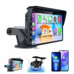Portable Apple Carplay Screen for Car, 7 Inch IPS Touchscreen Car Stereo Support Wireless Carplay&Android Auto, Backup Camera, AirPlay, Bluetooth