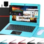 G-Anica Laptop Computer(10.1 inch), Quad Core Powered by Android 12.0, Netbook Computer with WiFi, Bluetooth, Mini Laptop for Kids and Adults（Blu