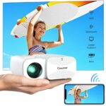 Mini Projector, Giaomar WiFi Bluetooth Projector Full HD 1080P Support, 7500 Lumen Portable Video Projector Compatible with IOS/ Android phone/TV
