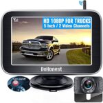DoHonest Wireless Reversing Camera HD 1080P 5 Inch Split Screen Monitor Car Bluetooth Rear View Cam System for Van Carvan Truck Camper 2 Channels
