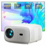 Native 1080P Projector with WiFi and Dual Bluetooth, 450 ANSI HD Movie Video Projector 4K, Home Theater Projector with Bidirectional Bluetooth, f