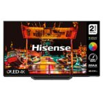 Hisense 65A85HTUK 65" OLED 4K 120Hz Dolby Vision IQ HDR 10+ Smart TV with Swivel Stand, DTS Virtual X, Disney+, YouTube, Freeview Play, IMAX Enha